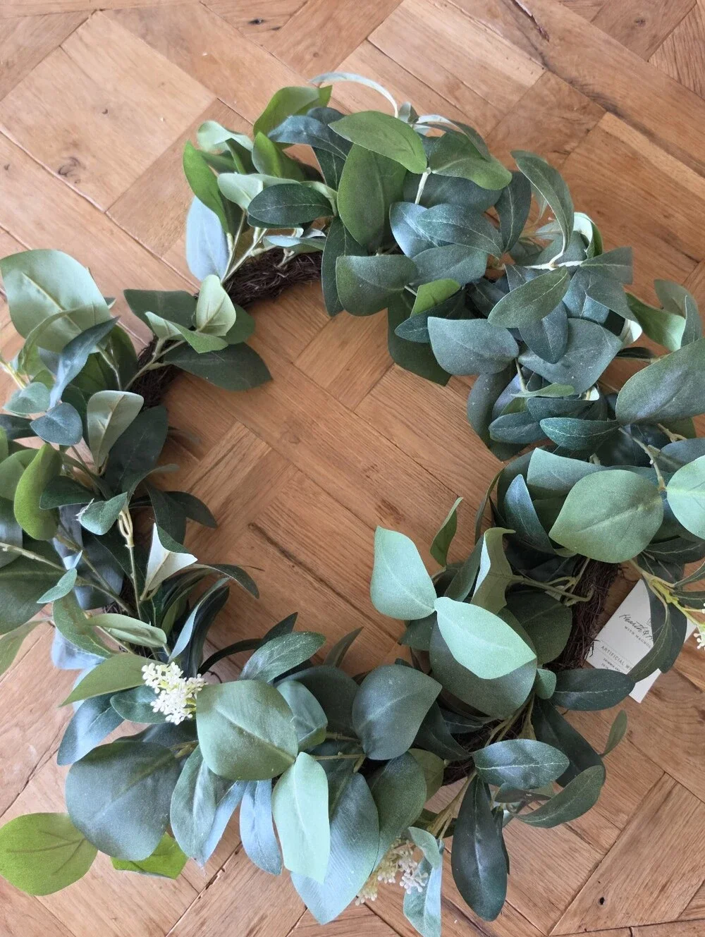Hearth & Hand Artificial Wreath Tag - White and Gold Accents